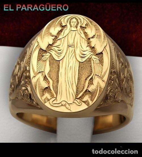 En todo el mundo equilibrio viernes anillo sello de la virgen de oro amarillo de 24 - Comprar Anéis de  artesanato feitos à mão no todocoleccion