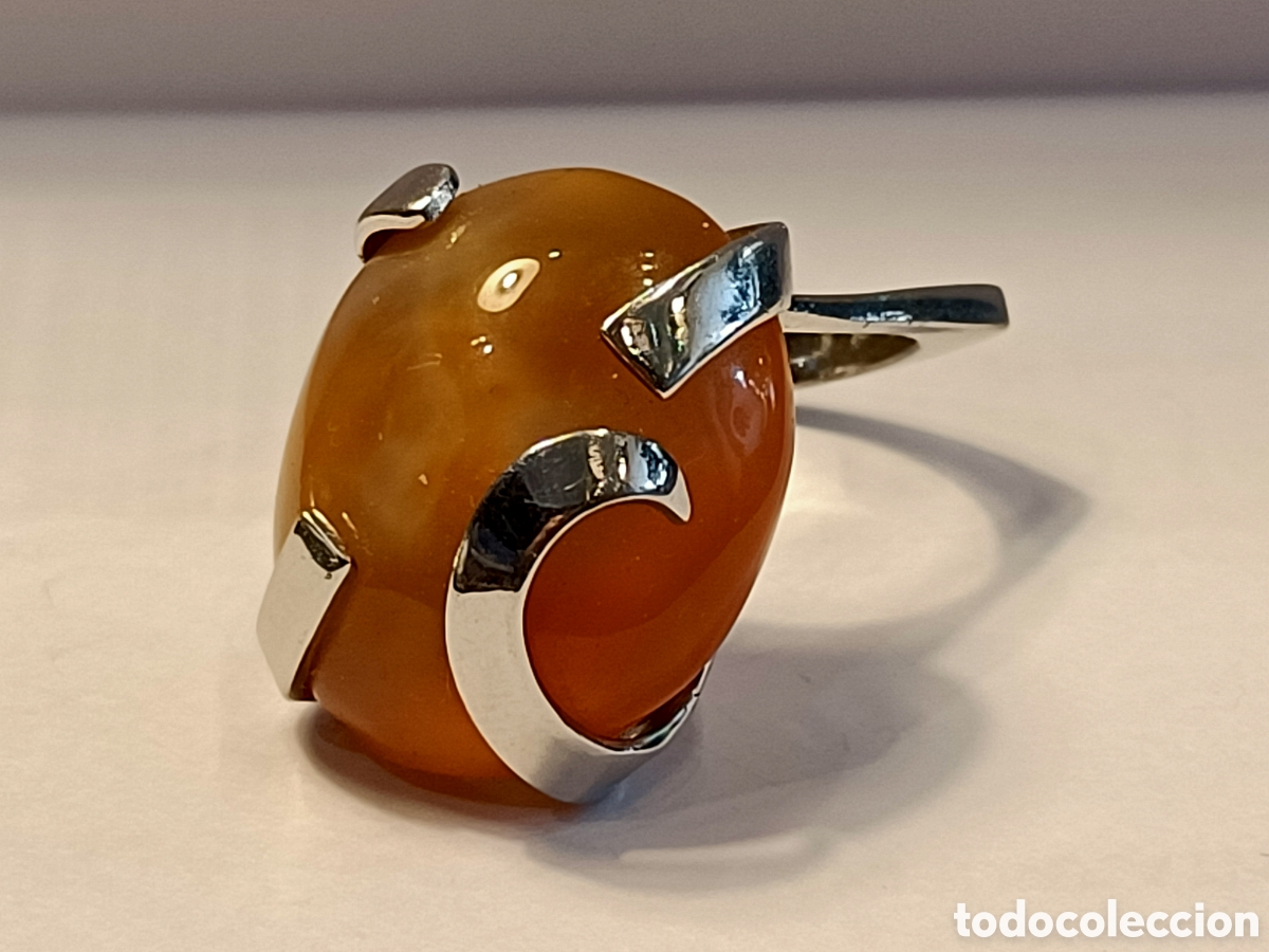 Artesan&iacute;a: Anillo de bisuter&iacute;a con un &aacute;gata. - Foto 1