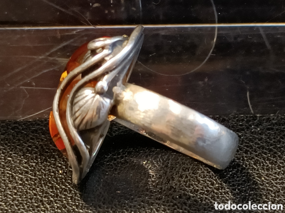 Artesan&iacute;a: Anillo de plata y ambar. - Foto 3