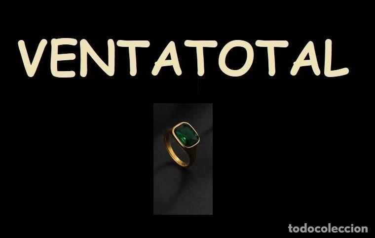 Artesan&iacute;a: ANILLO SORTIJA DE ORO TALLA 8 ES DE 22 KILATES LAMINADO CON ESMERALSA VERDE PESA 5 GRAMOS