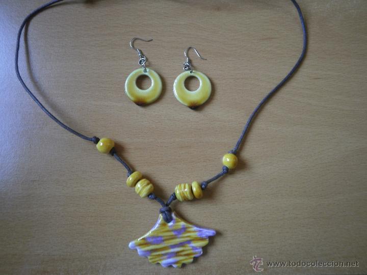Artesan&iacute;a: Conjunto de gargantilla y pendientes - Foto 1