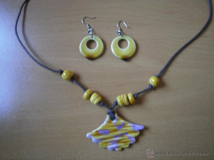 Artesan&iacute;a: Conjunto de gargantilla y pendientes - Foto 2