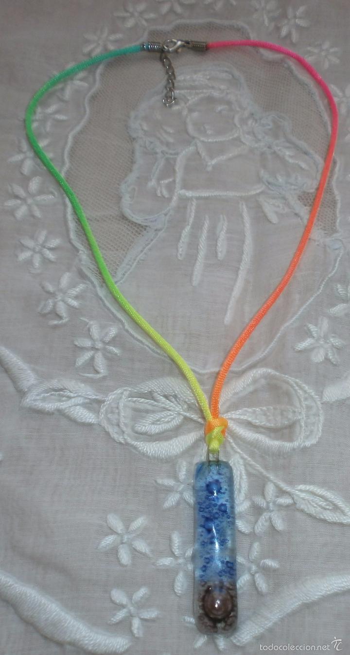 Artesan&iacute;a: A17 Collar corto / gargantilla cristal -rectangular - cierre omega - Foto 2