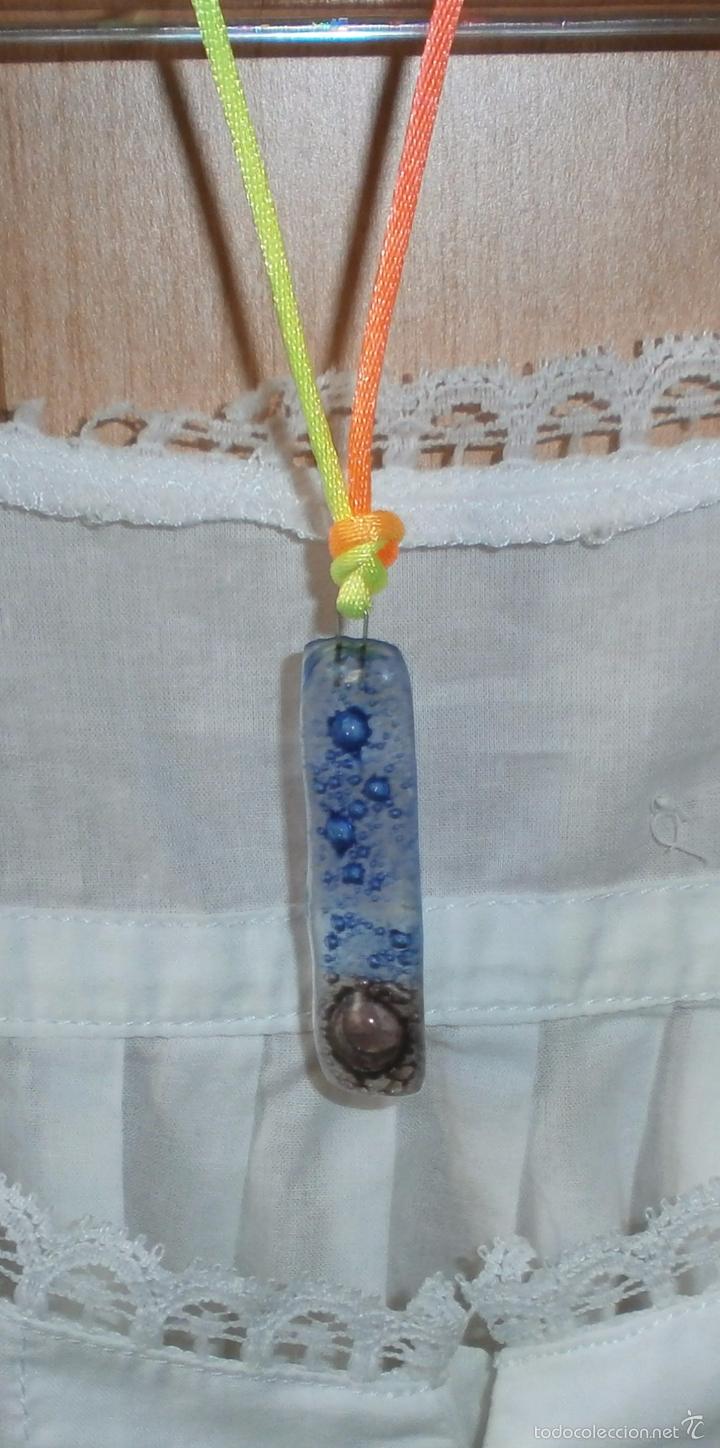 Artesan&iacute;a: A17 Collar corto / gargantilla cristal -rectangular - cierre omega - Foto 3