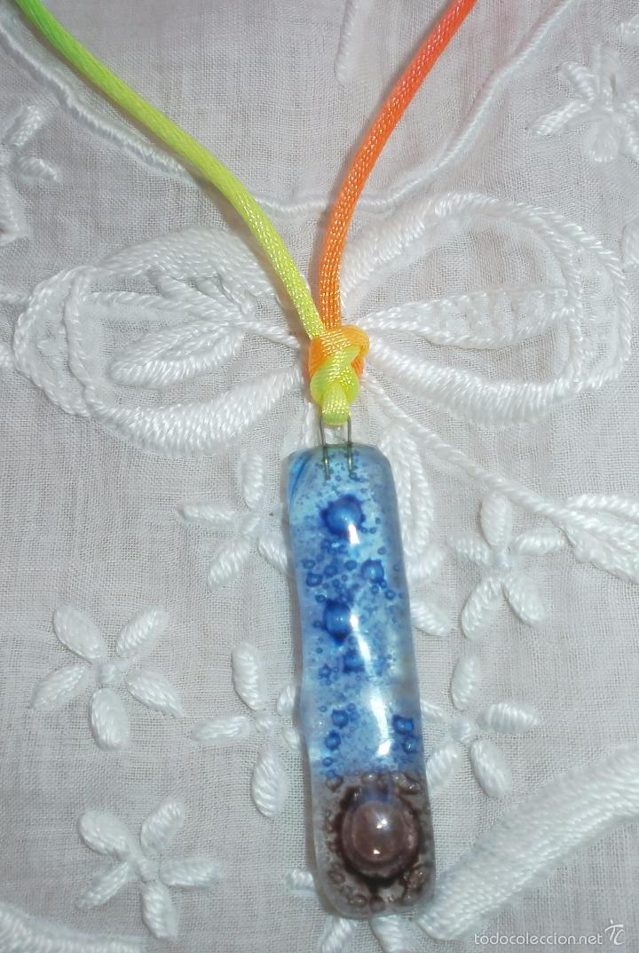 Artesan&iacute;a: A17 Collar corto / gargantilla cristal -rectangular - cierre omega - Foto 4