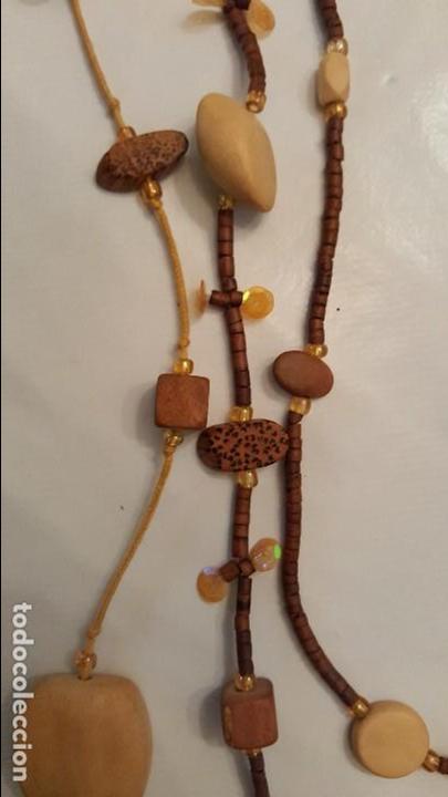 Artesan&iacute;a: LARGO COLLAR TRIPLE DE MADERAS TROPICALES, BAMBU, COCO... Largo maximo doblado 60 cm. - Foto 4