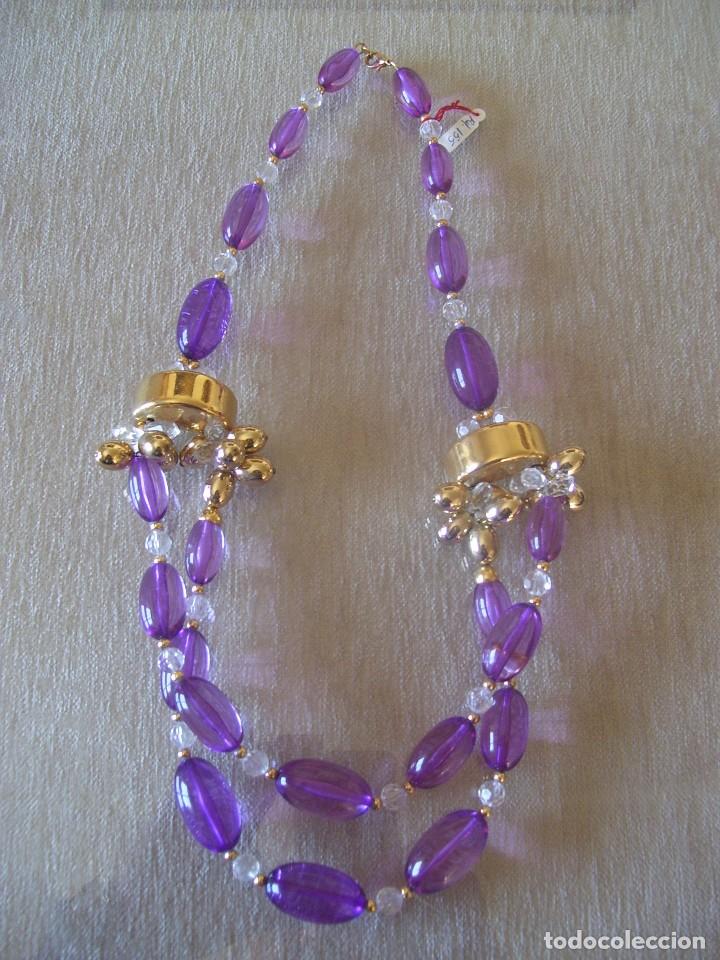 Artesan&iacute;a: COLLAR VIOLETA Y DORADO 155GL - Foto 1