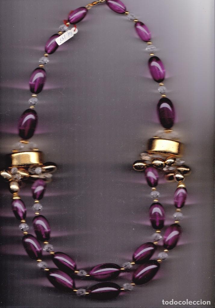 Artesan&iacute;a: COLLAR VIOLETA Y DORADO 155GL - Foto 2