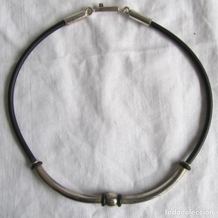 Artesan&iacute;a: Collar de plata 925 y caucho - Foto 1