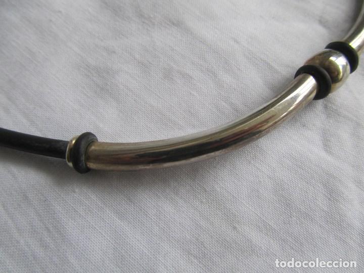 Artesan&iacute;a: Collar de plata 925 y caucho - Foto 3