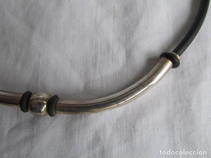 Artesan&iacute;a: Collar de plata 925 y caucho - Foto 4