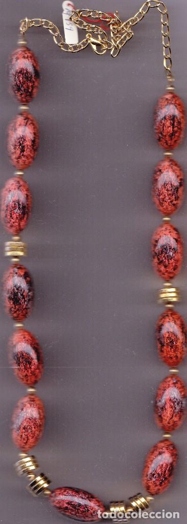 Artesan&iacute;a: COLLAR ROJO Y DORADO - C159R !! ULTIMO !! - Foto 1