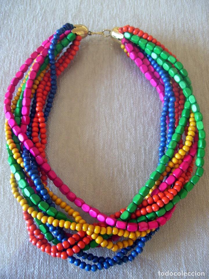 Artesan&iacute;a: GARGANTILLA MULTICOLOR CUENTAS DE MADERA - Foto 1