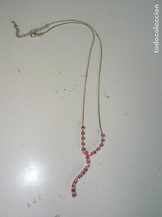Artesan&iacute;a: COLLAR DE SIMIL BRILLANTES ROSA Y PLATA - Foto 1