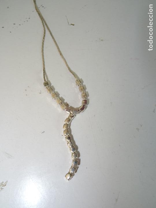 Artesan&iacute;a: COLLAR DE SIMIL BRILLANTES ROSA Y PLATA - Foto 2