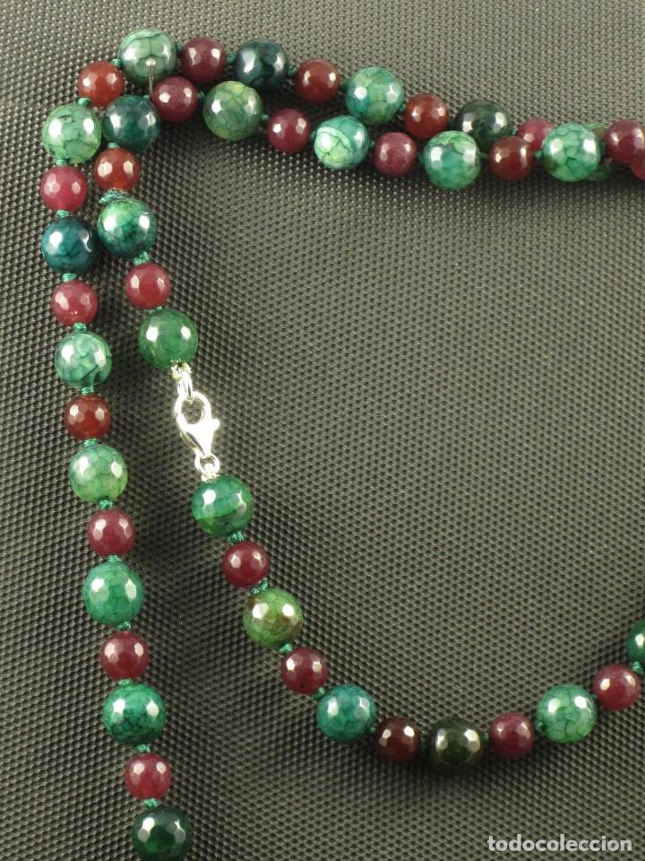 Artesan&iacute;a: Collar de &Aacute;gata y Plata (100 cm.) - Foto 1