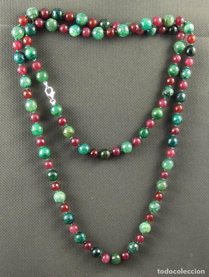 Artesan&iacute;a: Collar de &Aacute;gata y Plata (100 cm.) - Foto 2
