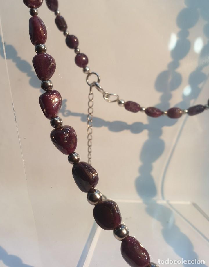 Artesan&iacute;a: Collar rub&iacute; natural y plata 925 - Foto 4