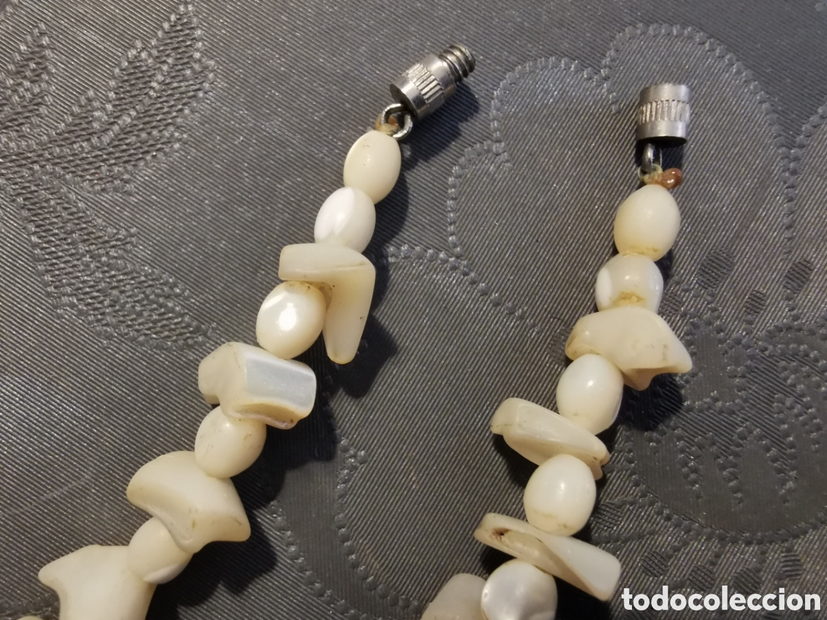 Artesan&iacute;a: Collar conchas marinas Blanco cierre de rosca. - Foto 4
