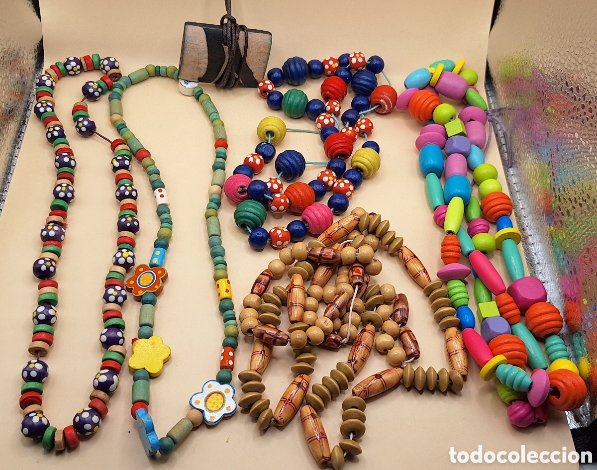Artesan&iacute;a: Lote de Pulseras y Collares de Madera - Foto 21