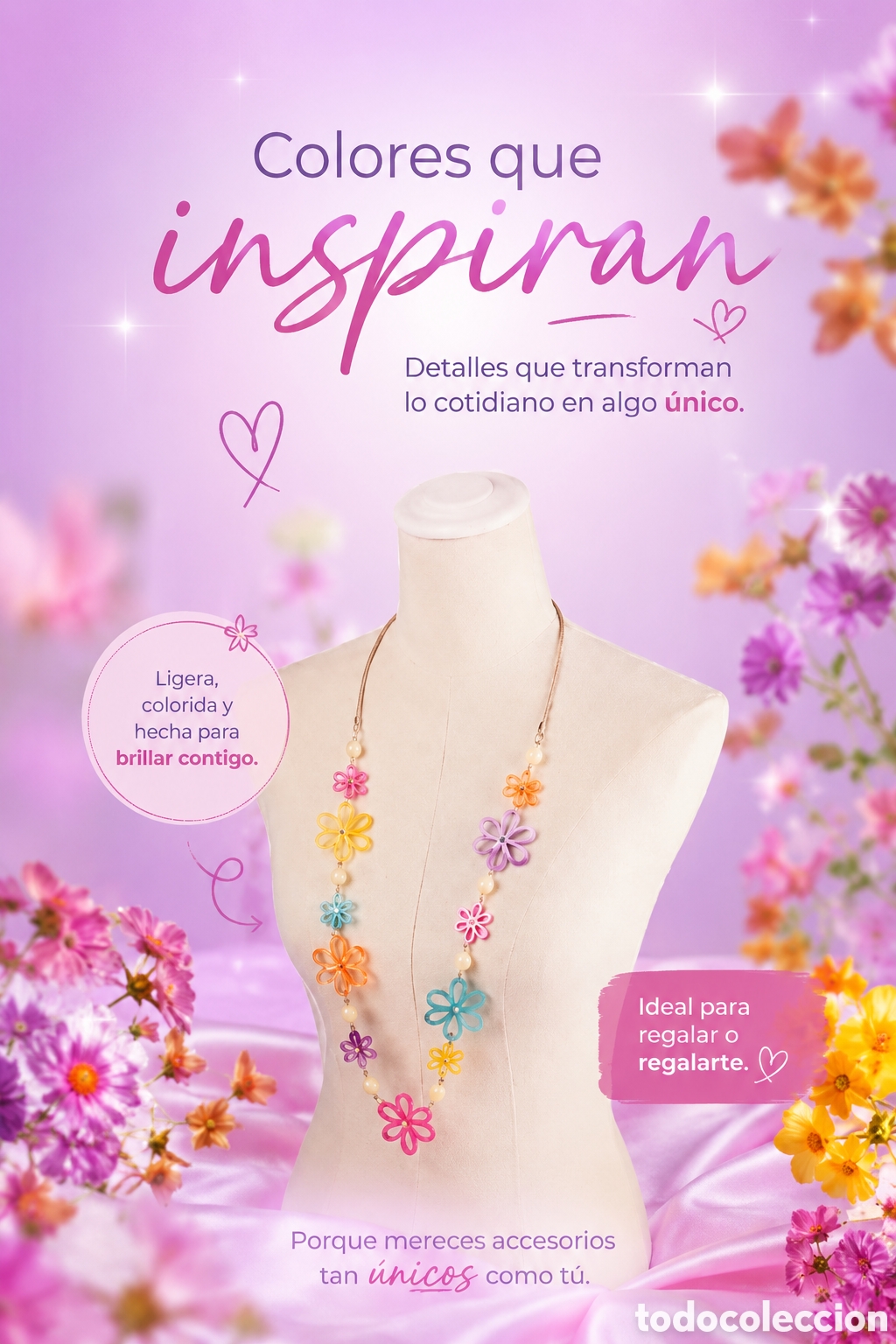 Artesan&iacute;a: Collar Flower hecho a mano