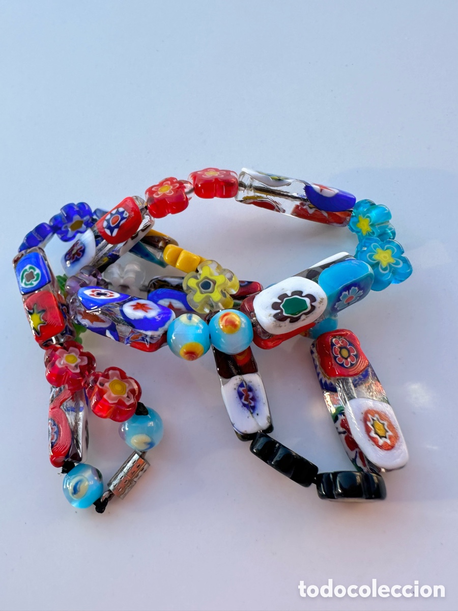 Artesan&iacute;a: Antiguo collar artesanal hecho de cristal murano originales