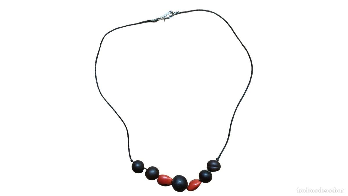 Artesan&iacute;a: COLLAR &Eacute;TNICO VINTAGE - SEMILLAS PUK&Aacute; Y HUAYRURO - ARTESAN&Iacute;A INDIGENA - BRASIL