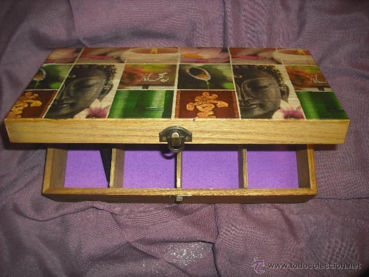 Artesan&iacute;a: CAJA DE MADERA FINAMENTE DECORADA EN SOBRETAPA E INTERIOR - Foto 4