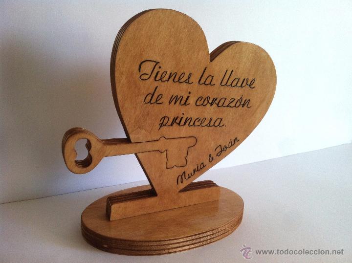 La Llave De Mi Corazon De Madera Con Mensaje Pe Comprar Artesania Hecha A Mano Para El Hogar Y Decoracion En Todocoleccion 51681006
