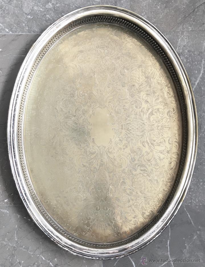Artesan&iacute;a: Bandeja oval plateada - Foto 1