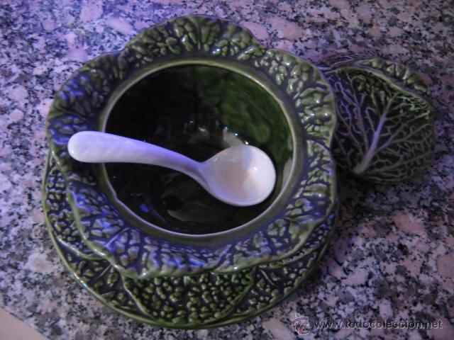 Artesan&iacute;a: SALSERA IMITANDO HOJAS DE COL - Foto 2