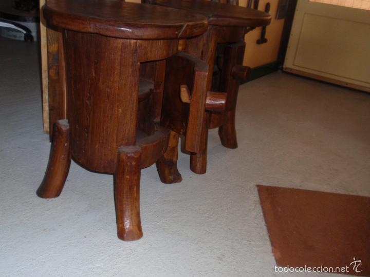 Artesan&iacute;a: 2 Mesitas rusticas y cabecero r&uacute;stico ciruelo. - Foto 4