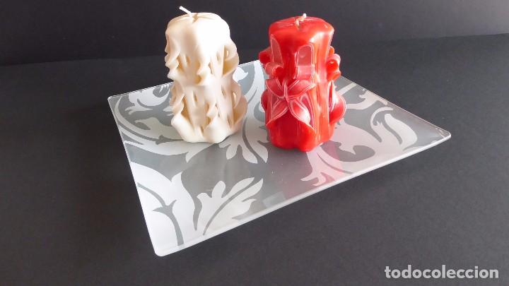 Artesan&iacute;a: CENTRO DE CRISTAL CON DOS VELAS - Foto 1