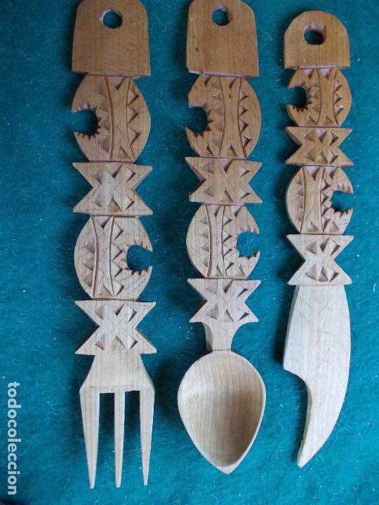 Artesan&iacute;a: Cubiertos de madera hechos a mano - Foto 1