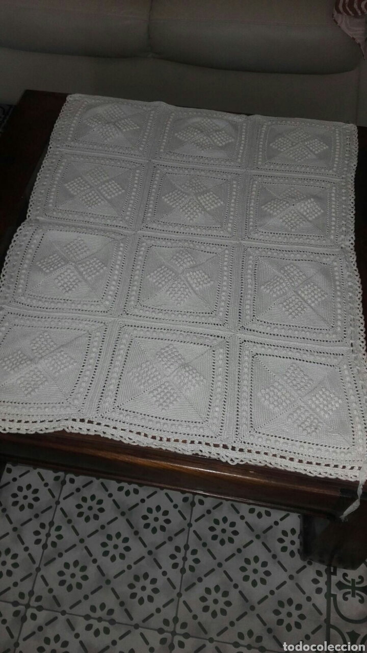Artigianato: Colcha de Algod&oacute;n para Beb&eacute; Hecha a Mano con Ganchillo - Vintage