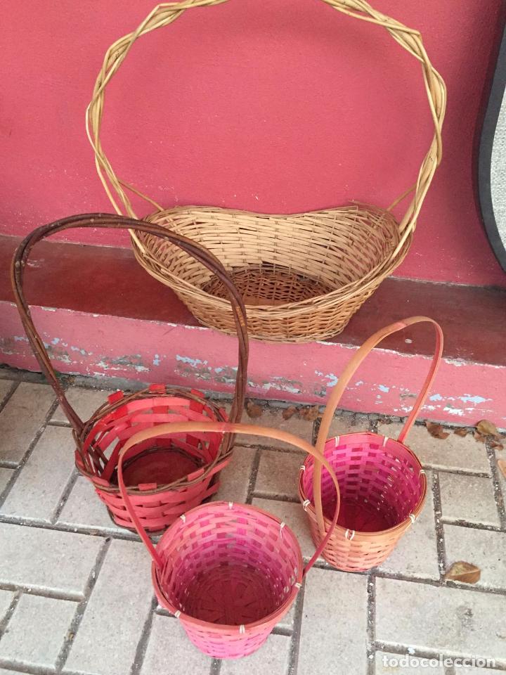 Artesan&iacute;a: CANASTAS DE CA&Ntilde;A, LOTE DE 4 - Foto 1