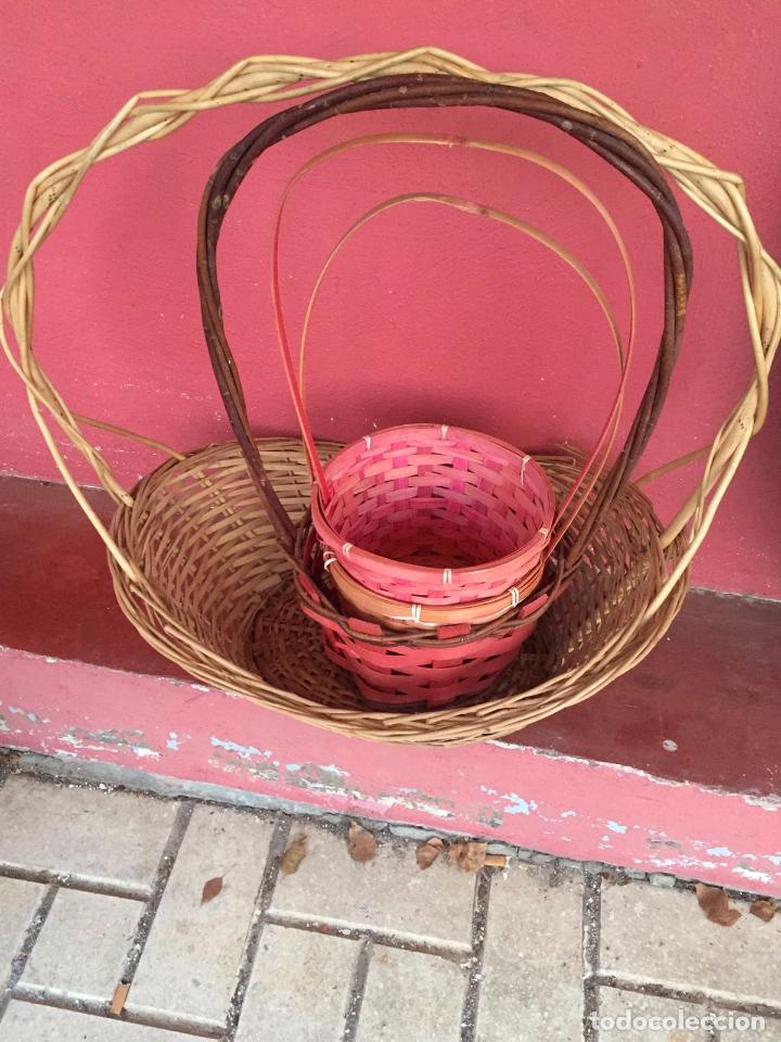Artesan&iacute;a: CANASTAS DE CA&Ntilde;A, LOTE DE 4 - Foto 2