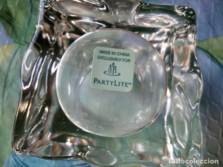 Artesanía: Lote de 2 portavelas de cristal forma de cubito de hielo. exclusively for partylite. - Foto 4 - 131447650