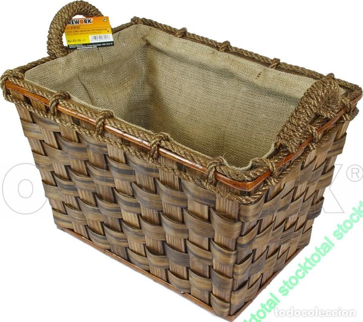 Artesan&iacute;a: CESTO LE&Ntilde;A OREWORK RECTANGULAR 46x35x36 cm 374372 - Foto 1