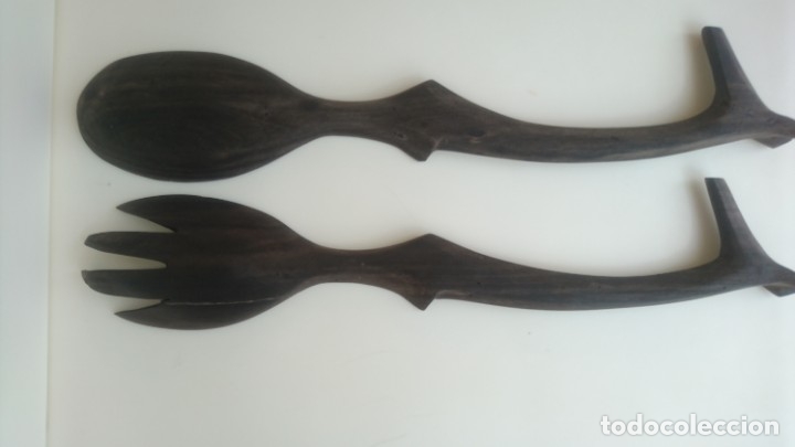 Artesan&iacute;a: Cubiertos Servir de Ebano - Foto 3