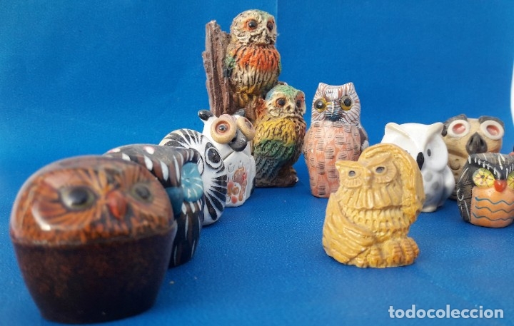 Artesan&iacute;a: Conjunto de 12 buhos. - Foto 2
