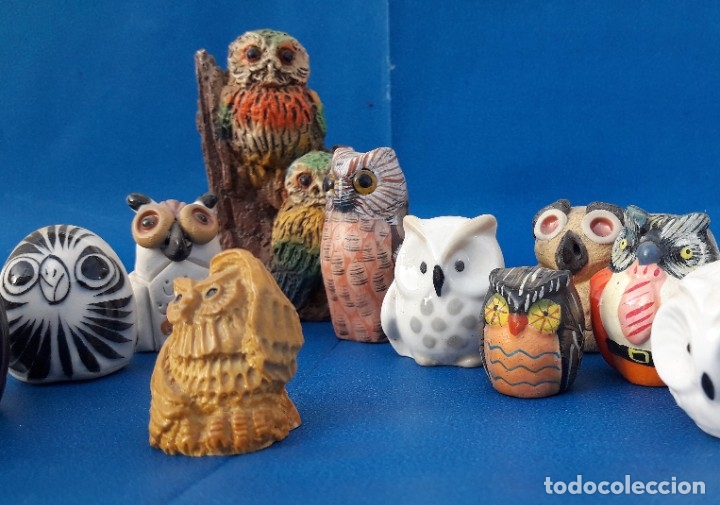 Artesan&iacute;a: Conjunto de 12 buhos. - Foto 4