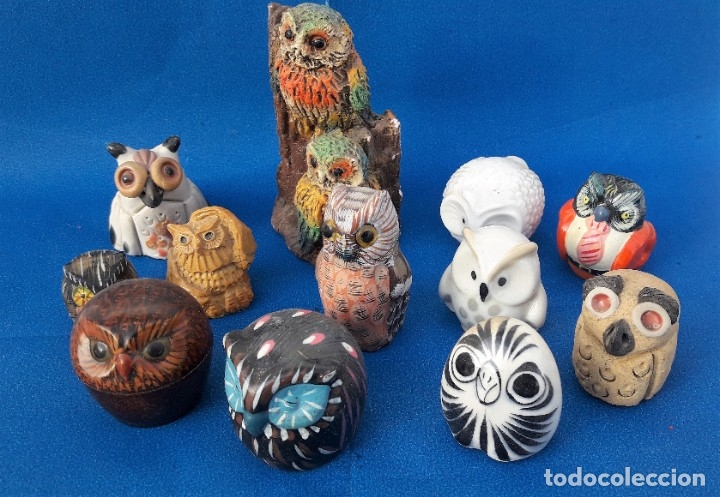 Artesan&iacute;a: Conjunto de 12 buhos. - Foto 5