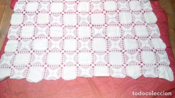 Artesan&iacute;a: Mantel de lino y ganchillo - Foto 3