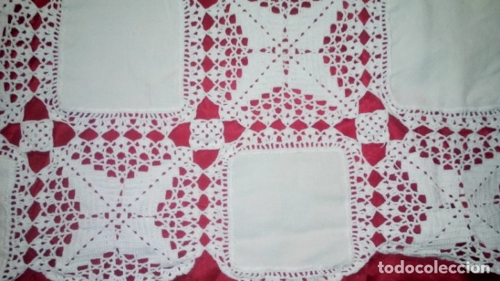 Artesan&iacute;a: Mantel de lino y ganchillo - Foto 1