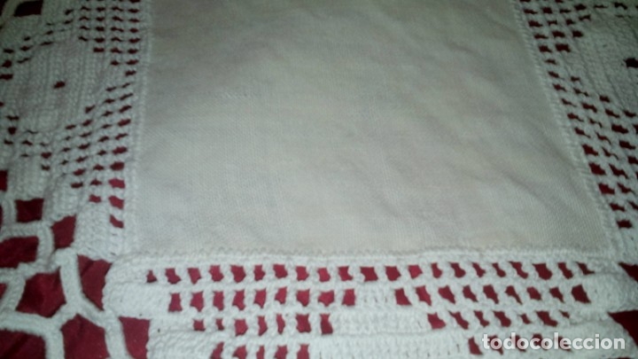 Artesan&iacute;a: Mantel de lino y ganchillo - Foto 5