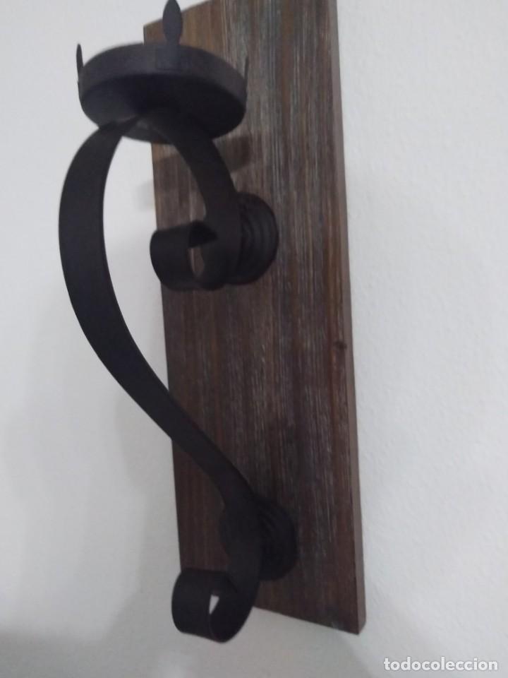 Candelabro De Madera Y Forja Comprar Artesania Hecha A Mano Para El Hogar Y Decoracion En Todocoleccion 195428757