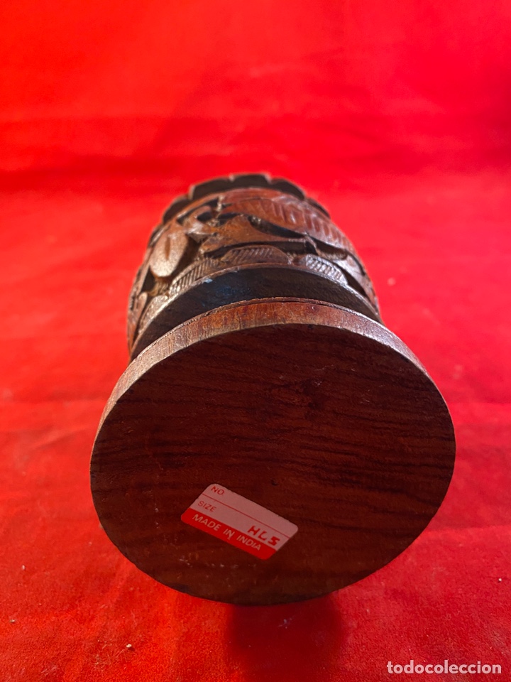 Artesan&iacute;a: Vaso de madera tallado India - Foto 3