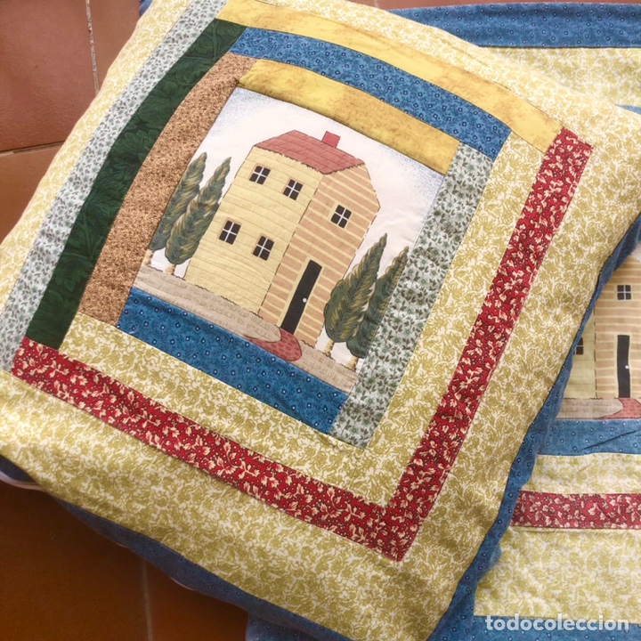 Artesan&iacute;a: DOS FUNDAS DE COJ&Iacute;N ALMOHADA CUADRANTE PACHWORK - Foto 1