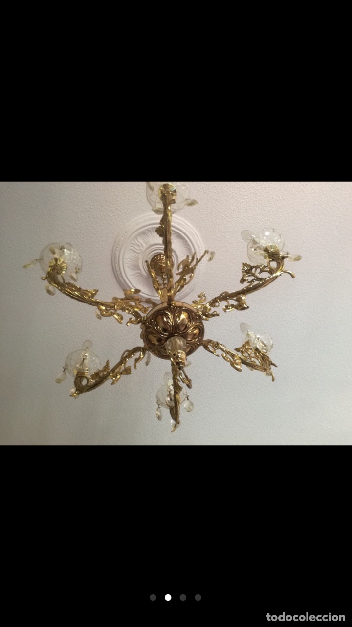 Artesan&iacute;a: L&aacute;mpara antigua bronce. - Foto 4